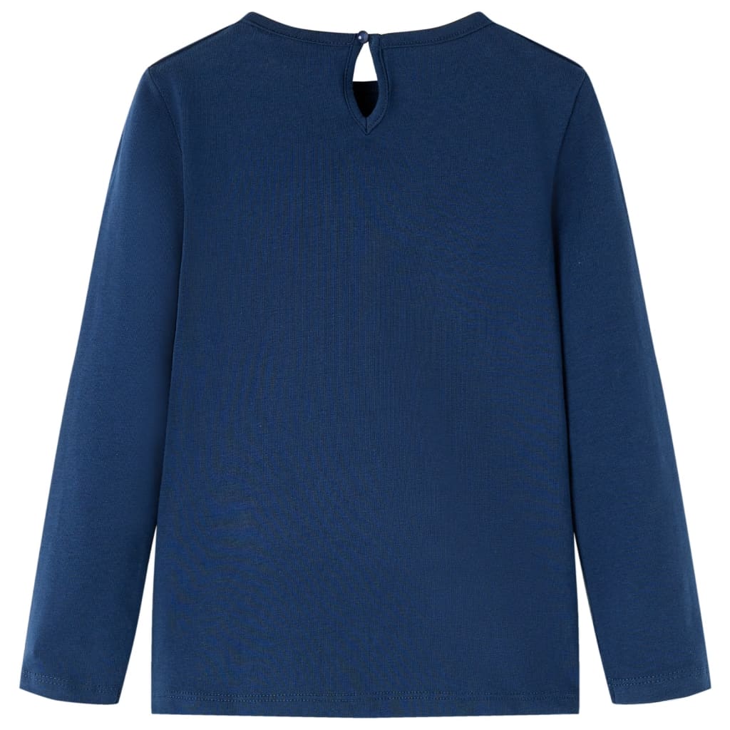 Vidaxl Kinderhemd mit langen Ärmeln 104 Marineblau