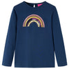 Vidaxl Kinderhemd mit langen Ärmeln 128 Marineblau