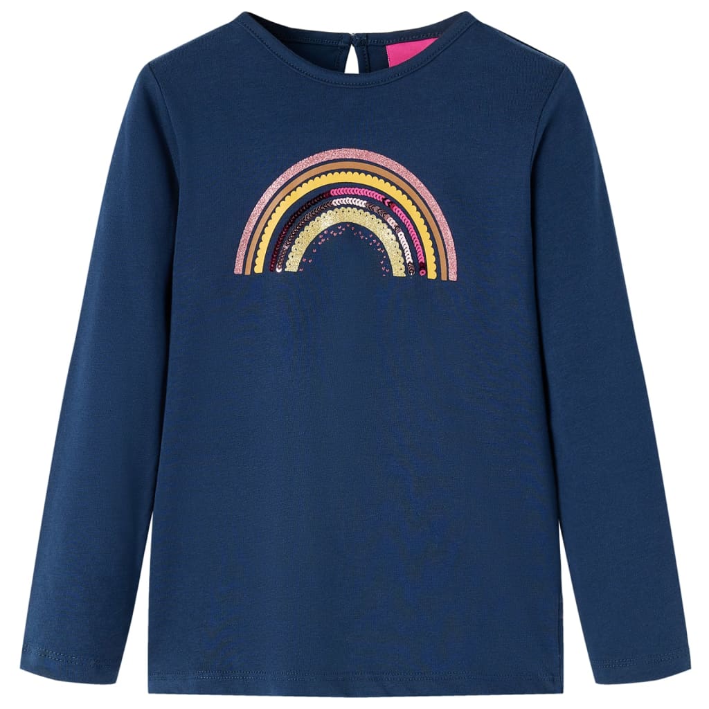 Vidaxl Kinderhemd mit langen Ärmeln 140 Marineblau