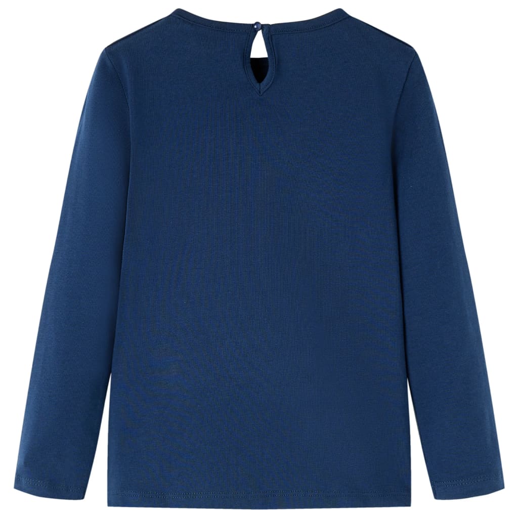Vidaxl Kinderhemd mit langen Ärmeln 140 Marineblau
