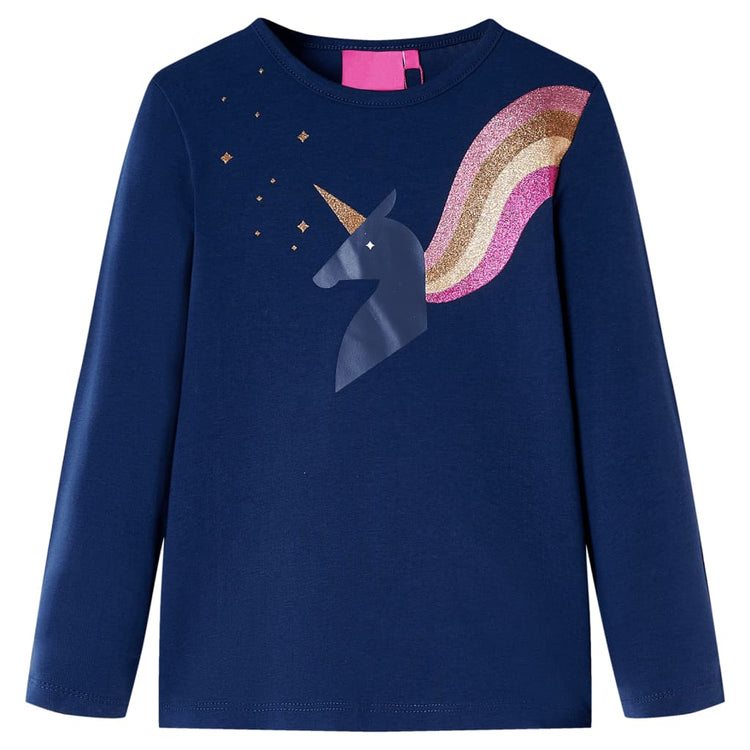 Vidaxl Kinderhemd mit langen Ärmeln 116 Marineblau