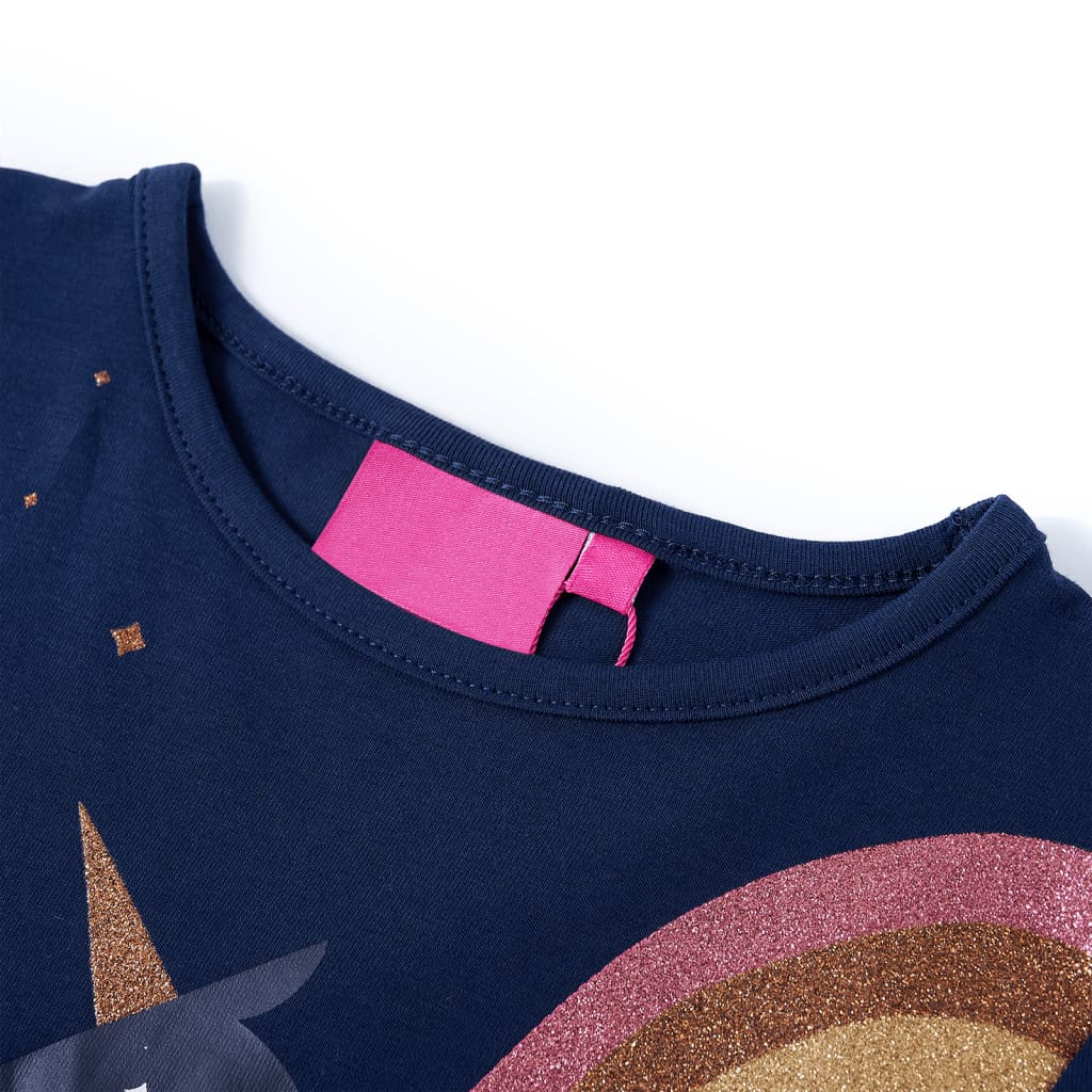 Vidaxl Kinderhemd mit langen Ärmeln 116 Marineblau