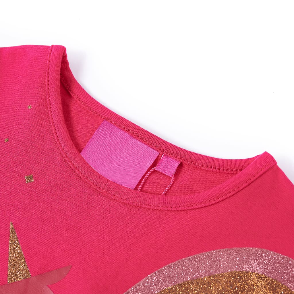 Vidaxl Kinderhemd mit langen Ärmeln 116 leuchtend rosa