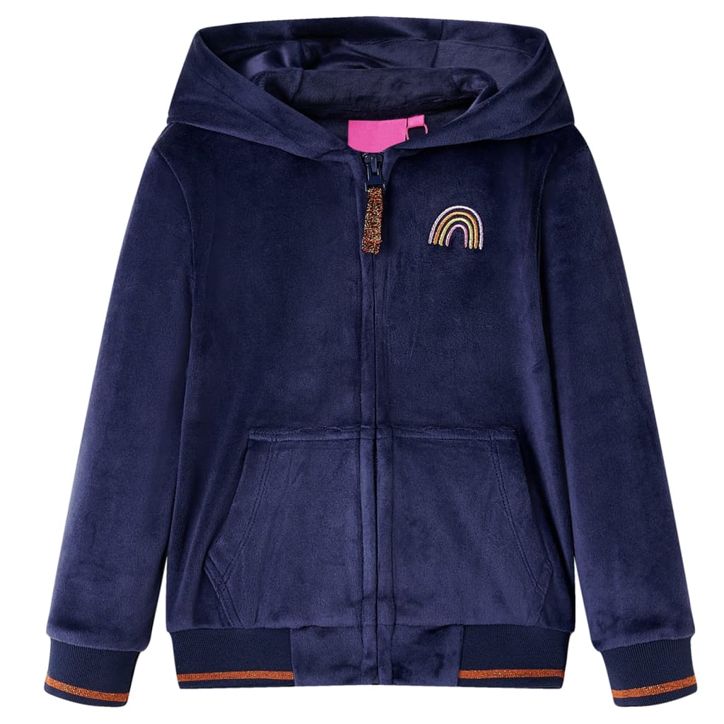 Vidaxl Kinderjacke mit Haube 104 Marineblau
