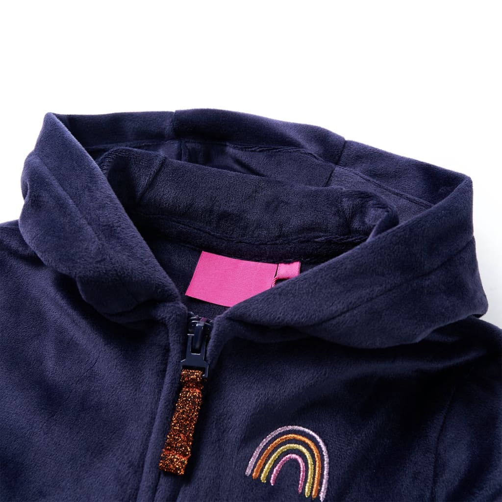 Vidaxl Kinderjacke mit Haube 128 Marineblau