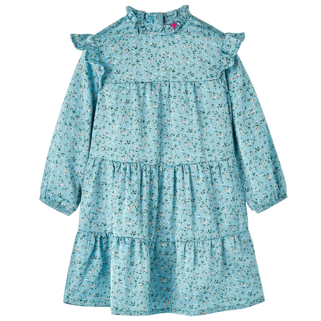 Vidaxl Kinderkleid mit langen Ärmeln 140 Blau