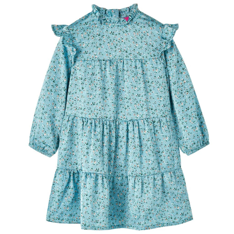 Vidaxl Kinderkleid mit langen Ärmeln 140 Blau