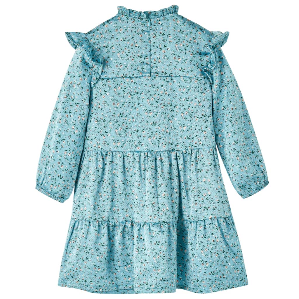 Vidaxl Kinderkleid mit langen Ärmeln 140 Blau
