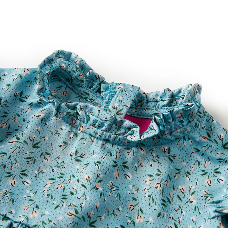 Vidaxl Kinderkleid mit langen Ärmeln 140 Blau