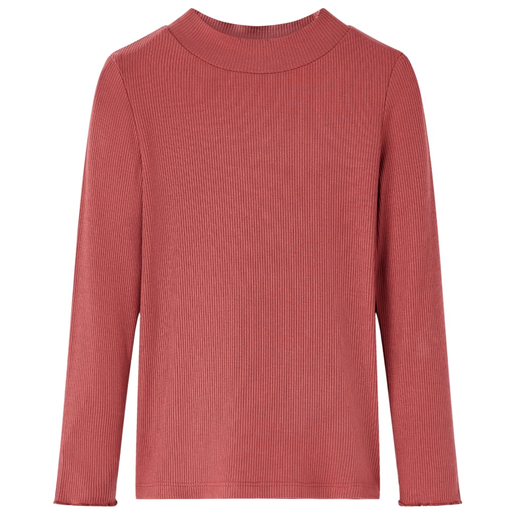 Vidaxl -Kinderhemd mit langen Ärmeln und Low Col 104 Red -Brown