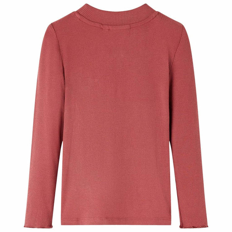 Vidaxl -Kinderhemd mit langen Ärmeln und Low Col 104 Red -Brown