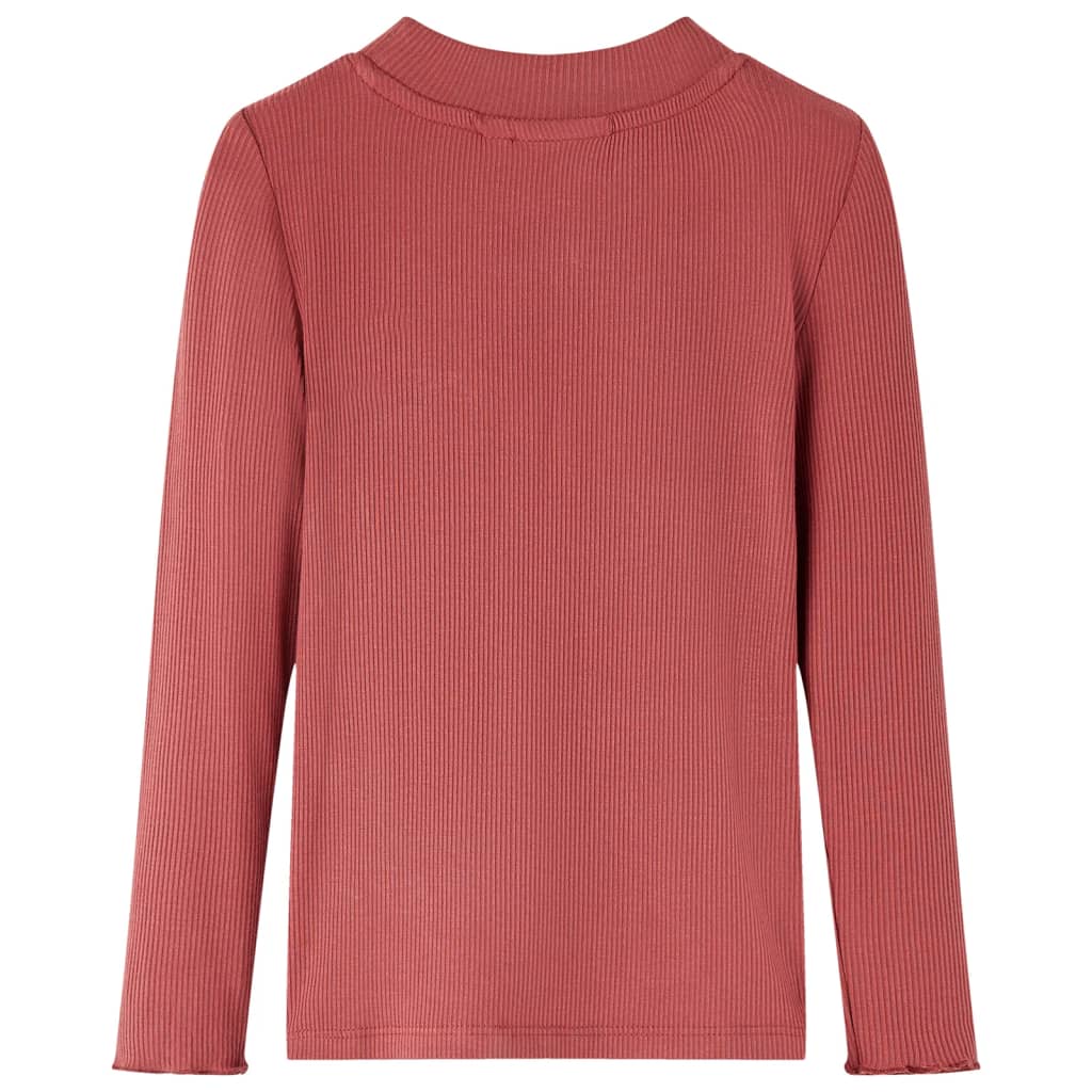 Vidaxl -Kinderhemd mit langen Ärmeln und niedrig col 140 rot -Brown