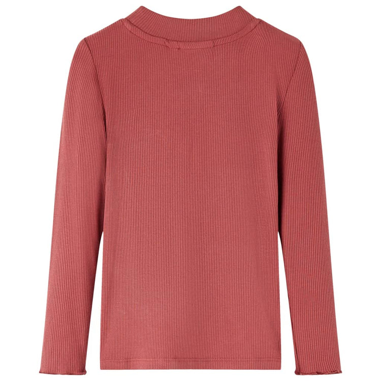 Vidaxl -Kinderhemd mit langen Ärmeln und niedrig col 140 rot -Brown