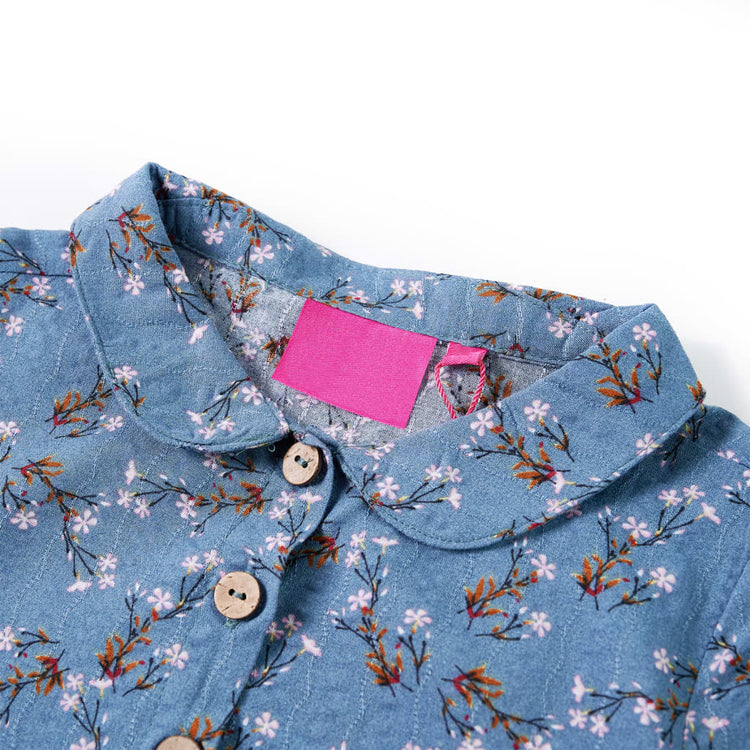 Vidaxl Kinderkleid mit langen Ärmeln 104 Benzinfarben