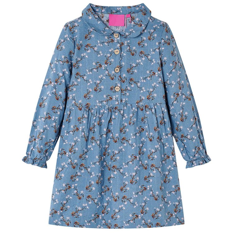 Vidaxl Kinderkleid mit langen Ärmeln 140 Benzinfarben