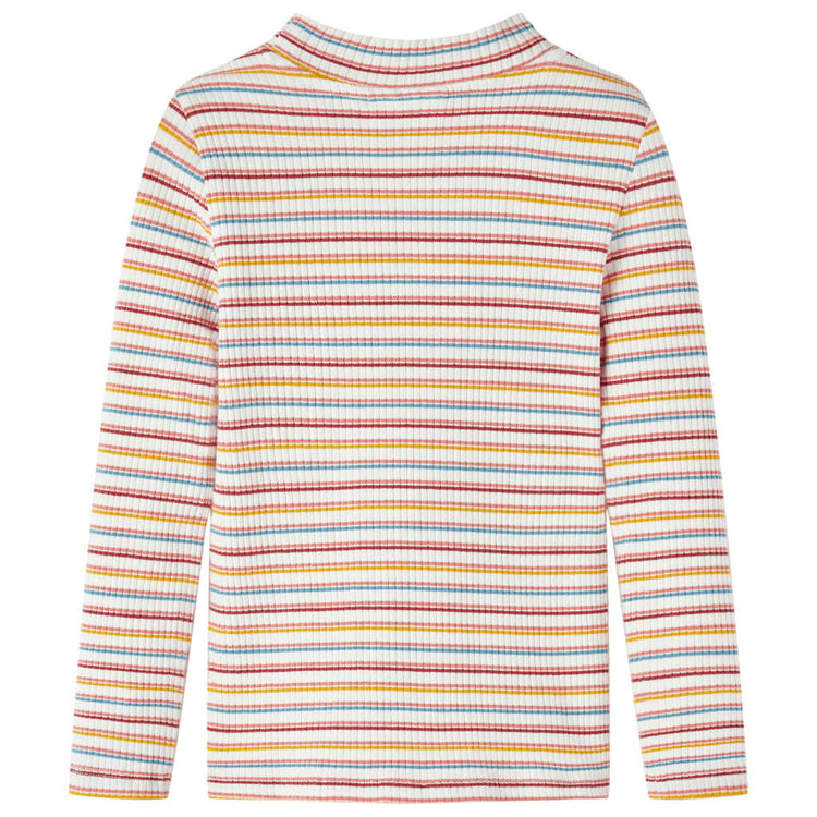 Vidaxl -Kinderhemd mit langen Ärmeln 128 Striped Ecruu