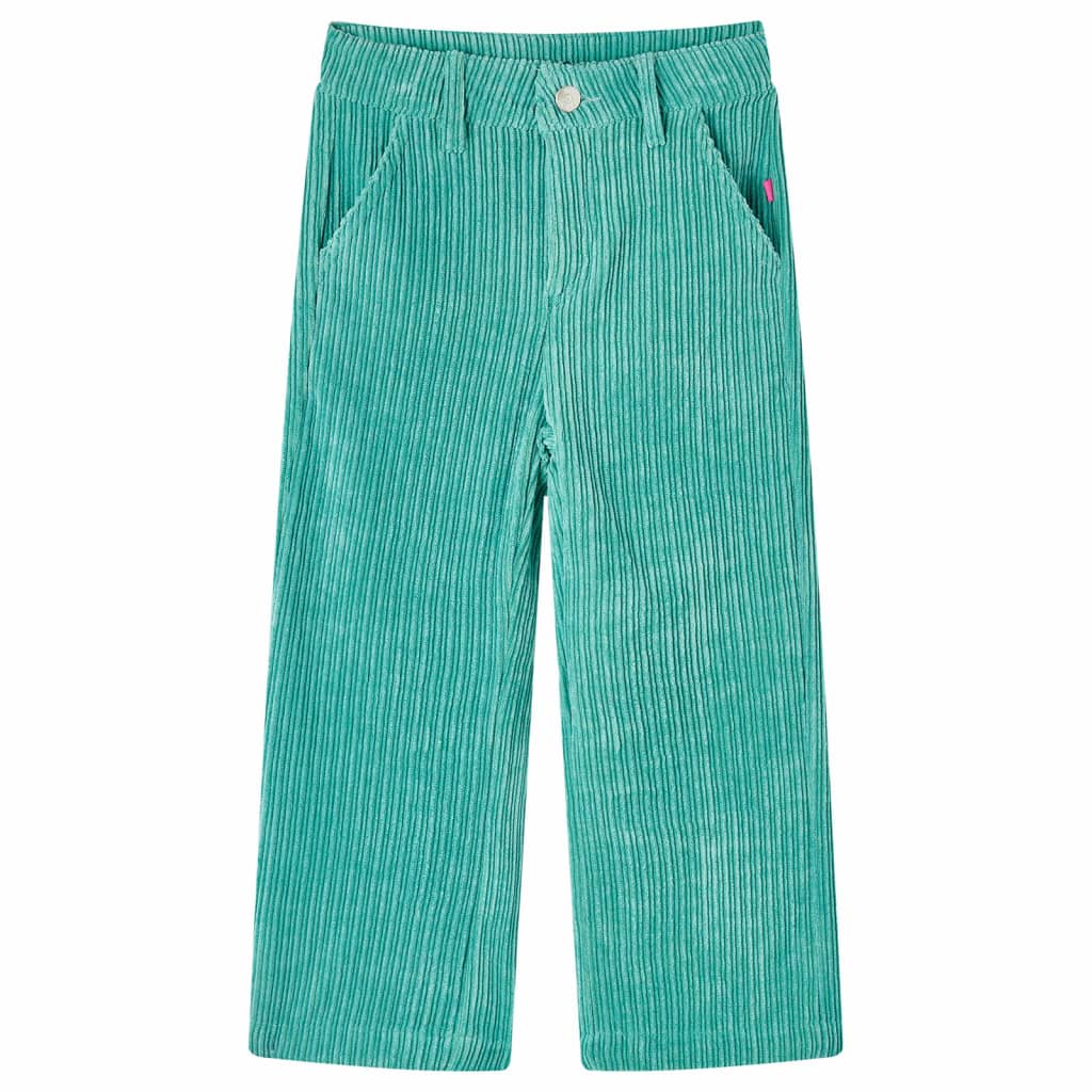 Vidaxl Kinderbroek 92 Rippen -Velvet Mintgroen