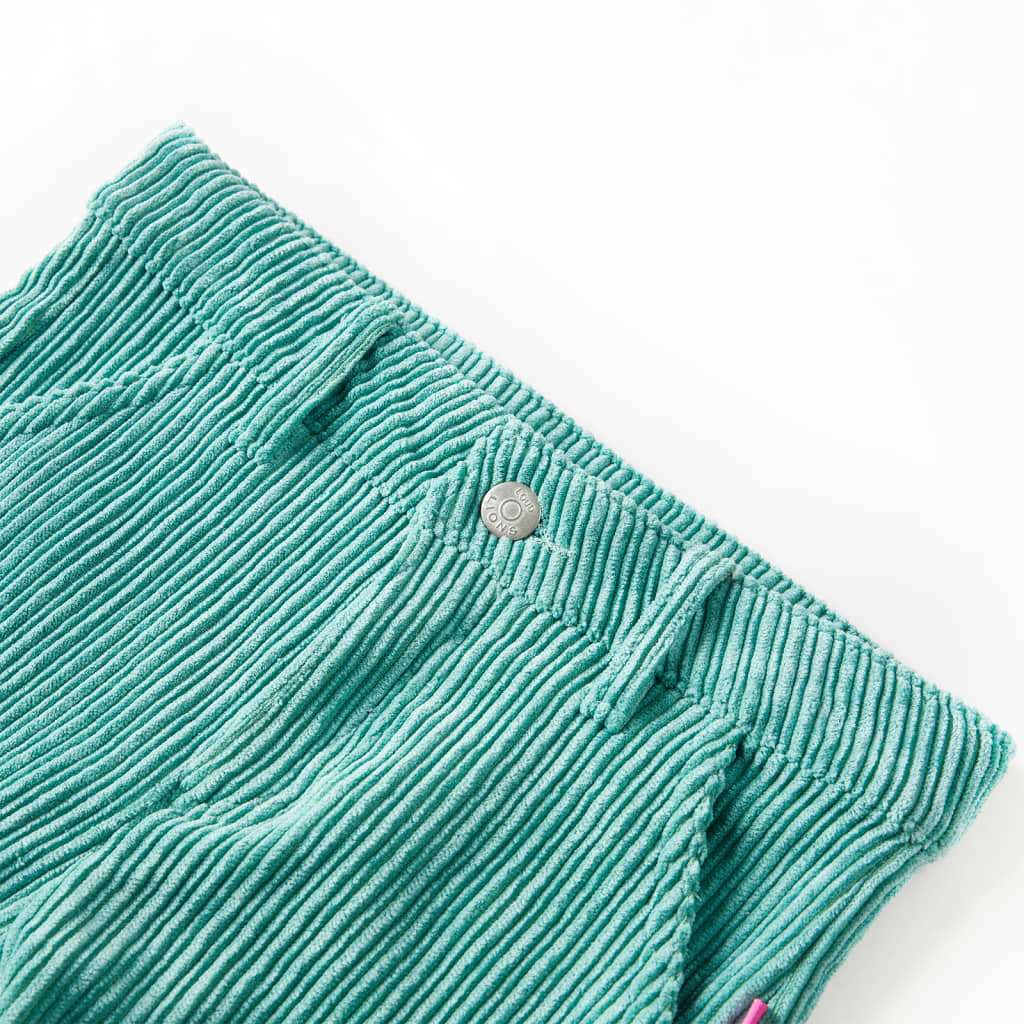 Vidaxl Kinderbroek 92 Rippen -Velvet Mintgroen