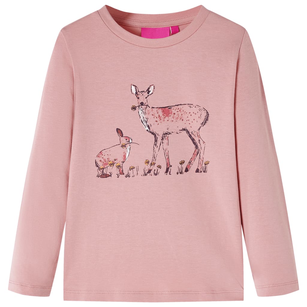 Vidaxl -Kinderhemd mit langen Ärmeln 104 Pink