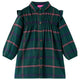 Vidaxl Kinderkleid mit langen Ärmeln und Rüschen 140 dunkelgrün