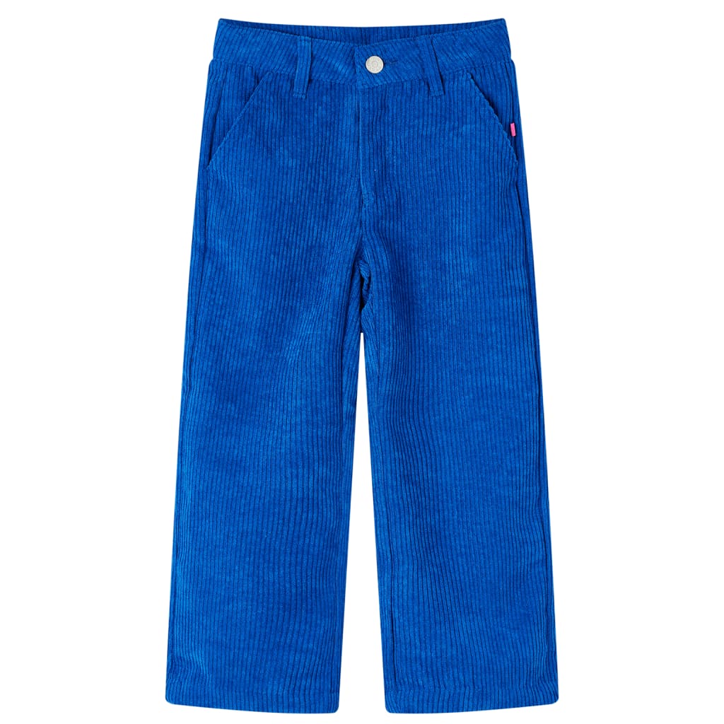Vidaxl Kinderbroek 128 Rippen -Samt Kobaltblau