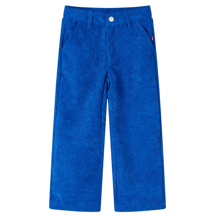 Vidaxl Kinderbroek 128 Rippen -Samt Kobaltblau