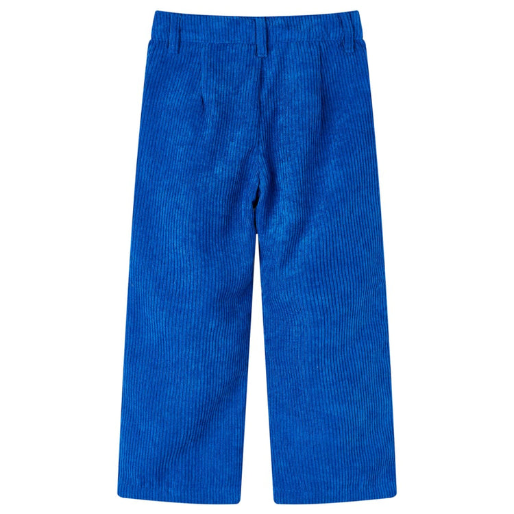 Vidaxl Kinderbroek 128 Rippen -Samt Kobaltblau