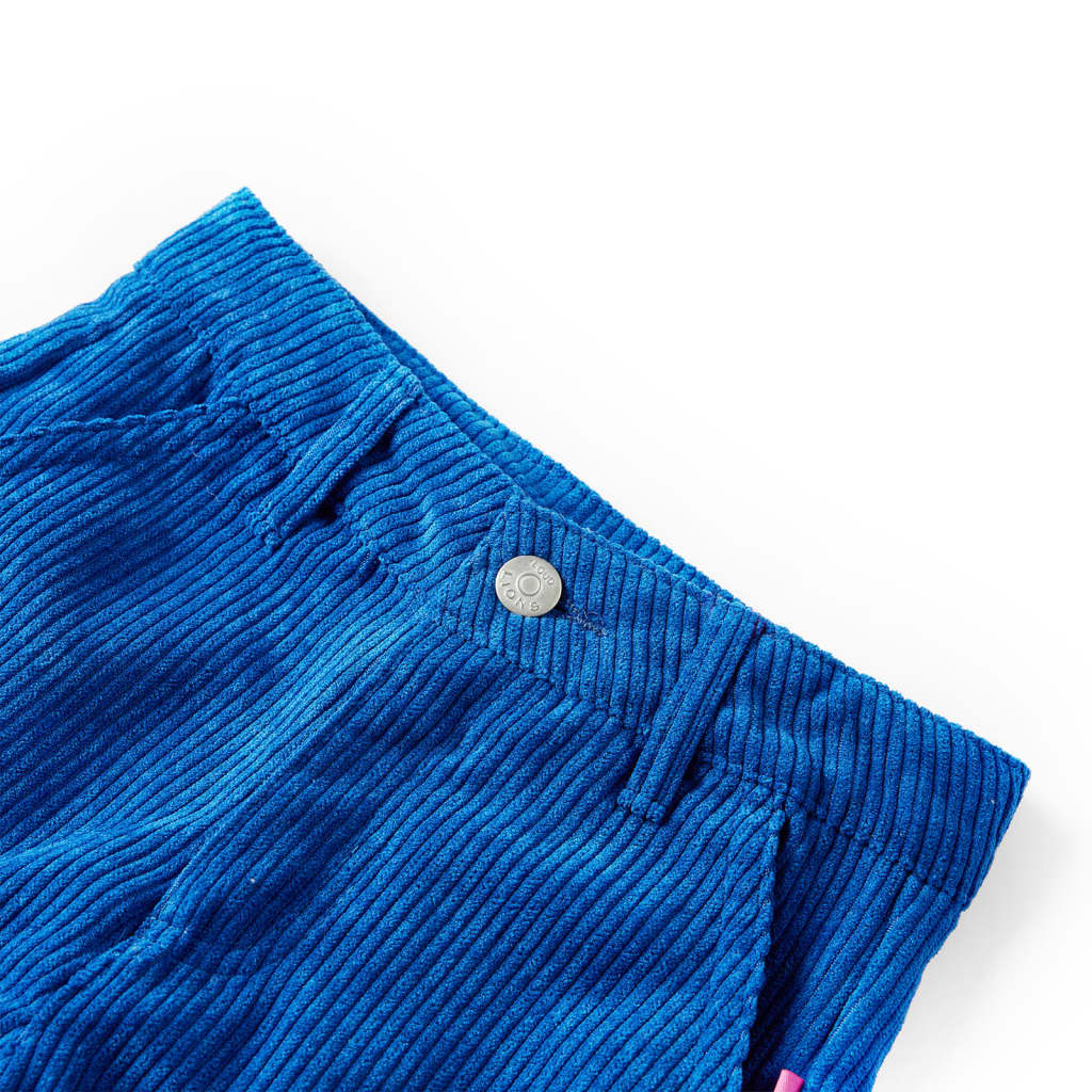 Vidaxl Kinderbroek 128 Rippen -Samt Kobaltblau