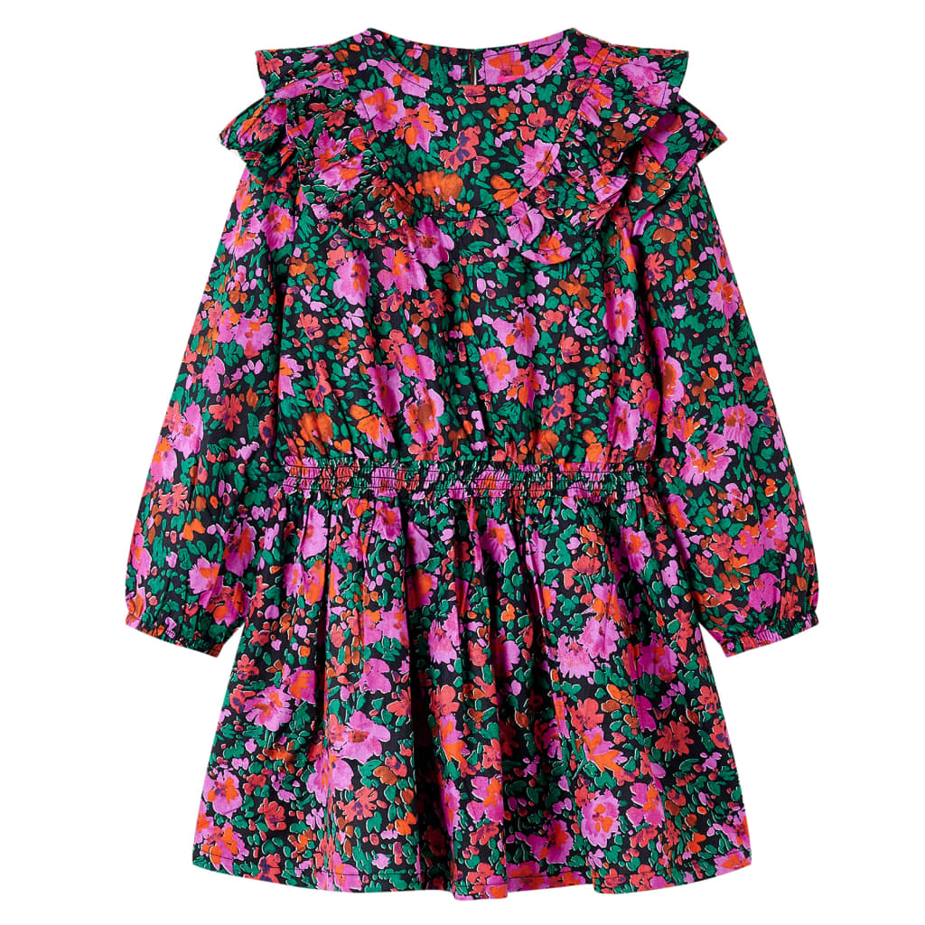 Vidaxl Kinderkleid mit langen Ärmeln 92 hellrosa