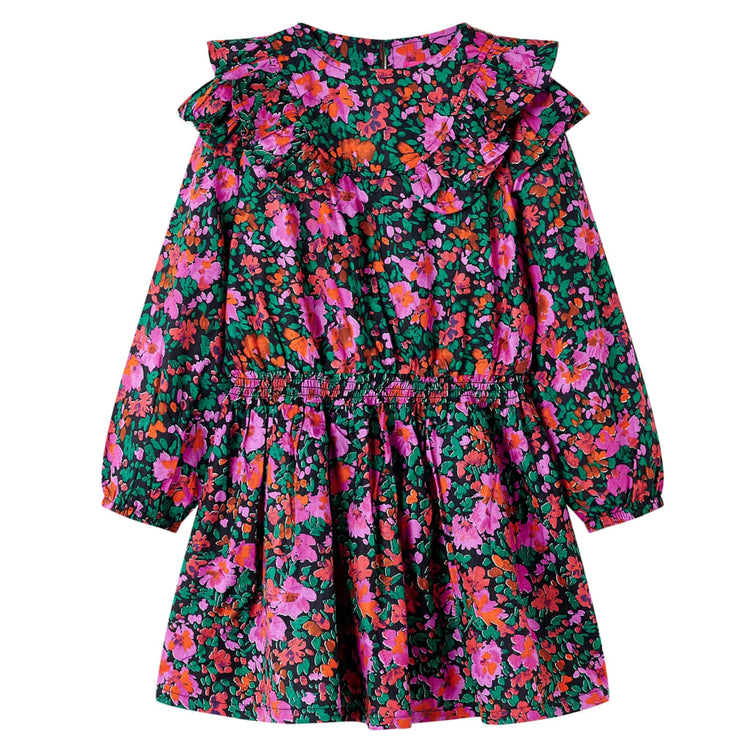Vidaxl Kinderkleid mit langen Ärmeln 116 leuchtend rosa