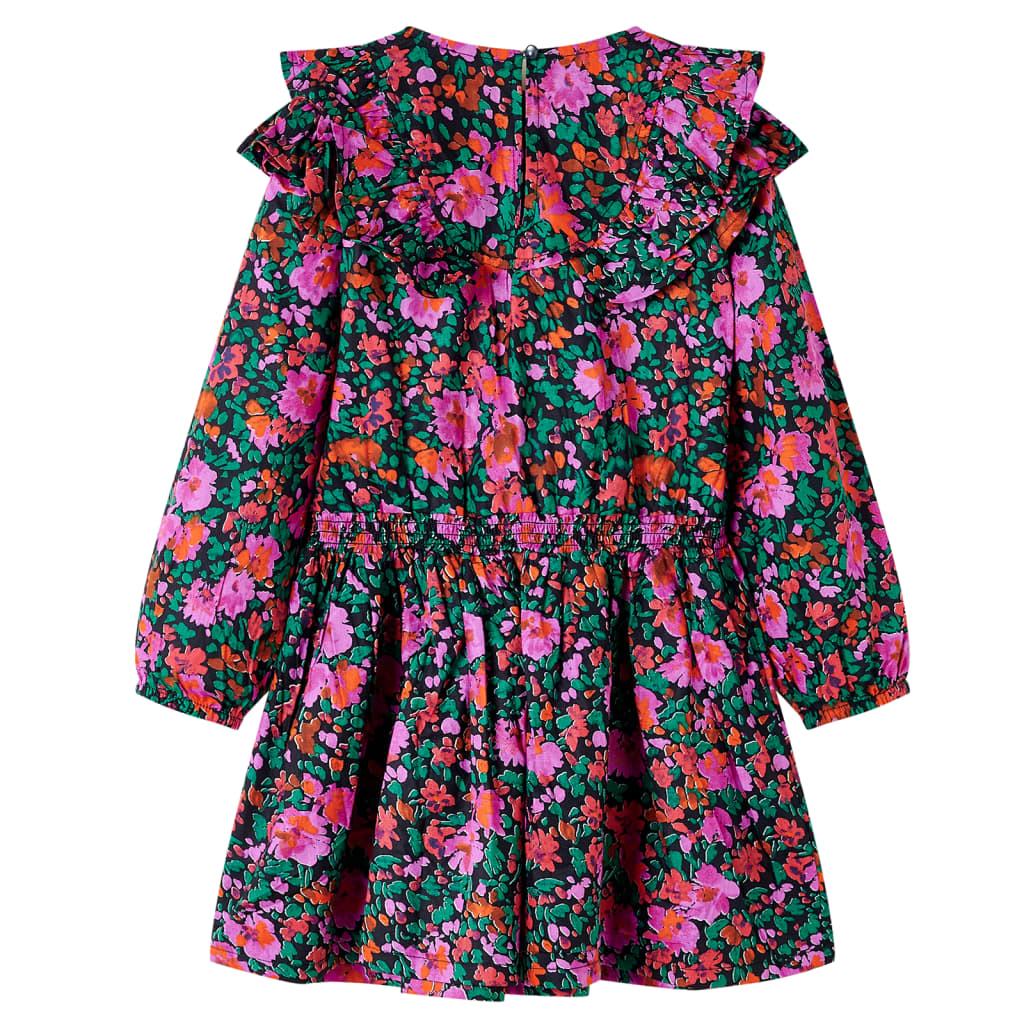 Vidaxl Kinderkleid mit langen Ärmeln 128 hellrosa