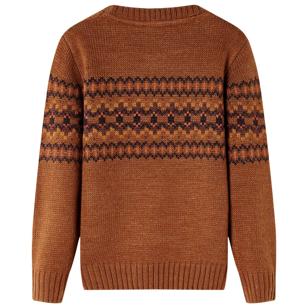 Vidaxl Kinderpullover gestrickt 92 Cognac farbig