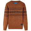 Vidaxl Kinderpullover gestrickt 116 cognacfarben