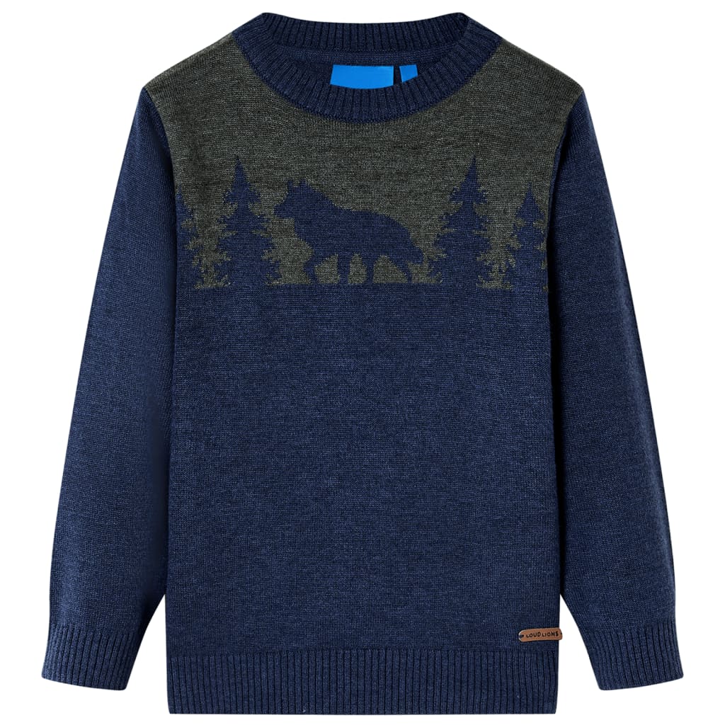 Vidaxl Kinderpullover gestrickt 92 Marineblau
