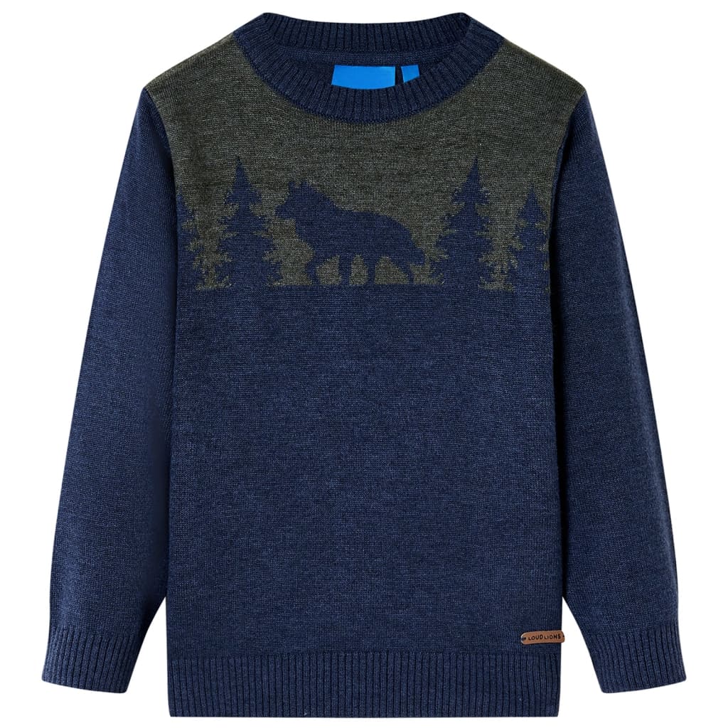 Vidaxl Kinderpullover gestrickt 140 Marineblau