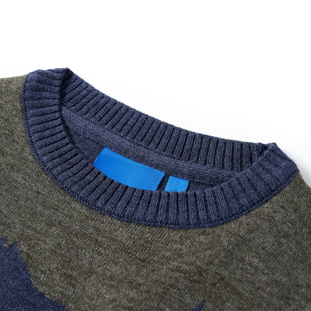 Vidaxl Kinderpullover gestrickt 140 Marineblau