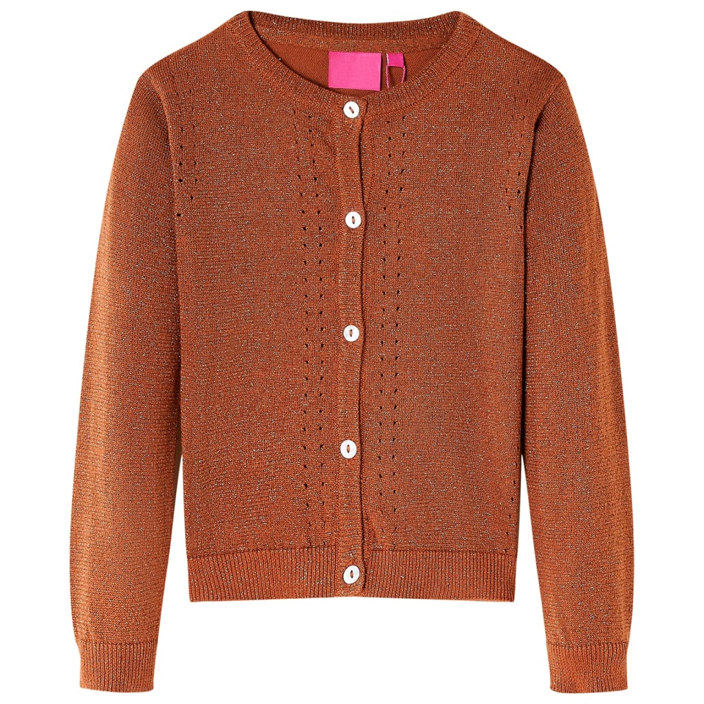 Vidaxl Kinderweste gestrickt 92 Cognac gefärbt