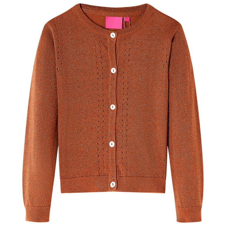Vidaxl Kinderweste gestrickt 104 Cognac gefärbt