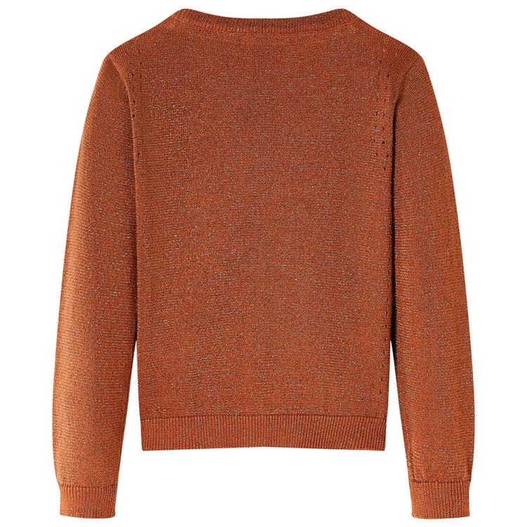 Vidaxl Kinderweste gestrickt 104 Cognac gefärbt
