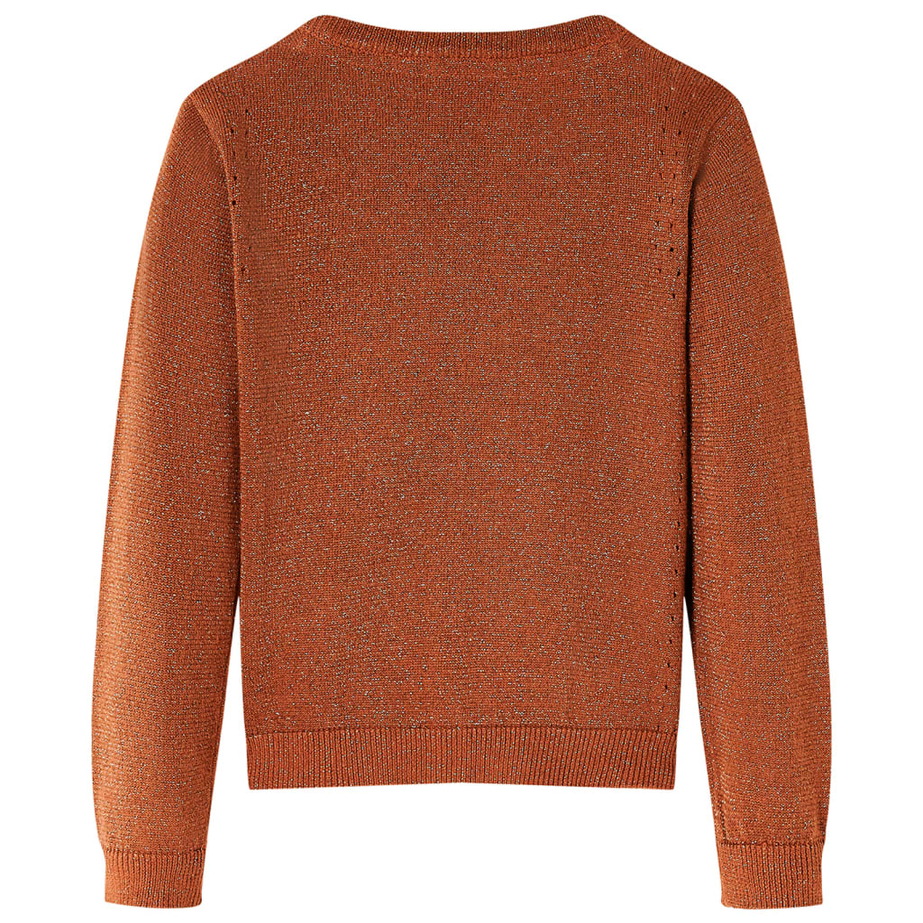 Vidaxl Kinderweste gestrickt 128 Cognac gefärbt