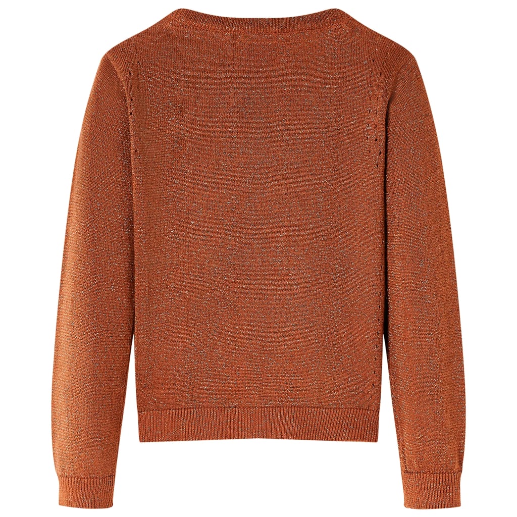 VidaXL Kinderstrickjacke 140 cognacfarben gestrickt