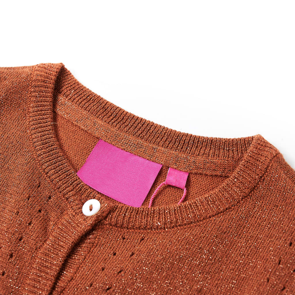 Vidaxl Kinderweste gestrickt 140 Cognac gefärbt