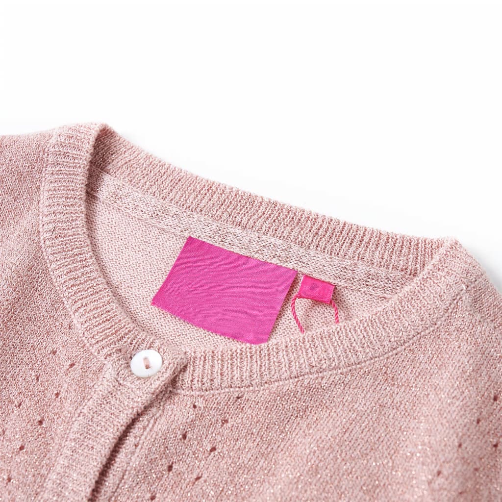 Vidaxl Kinderweste gestrickt 116 weiches Rosa