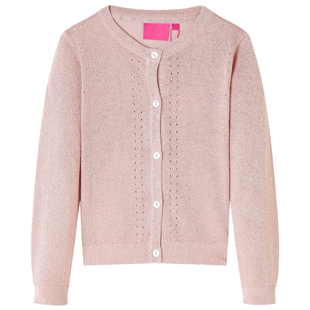 Vidaxl Kinderweste gestrickt 140 weiches Rosa