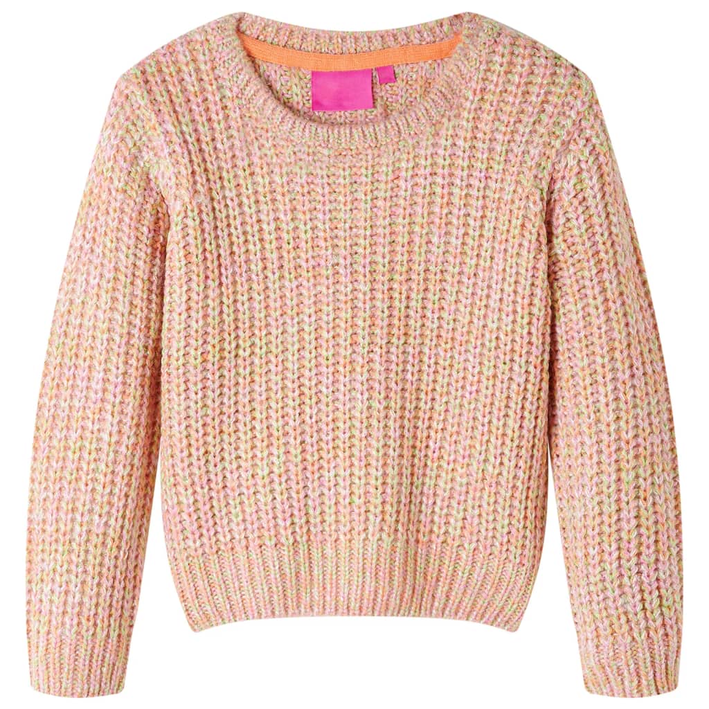 Vidaxl Kinderpullover gestrickt 92 weiches Rosa