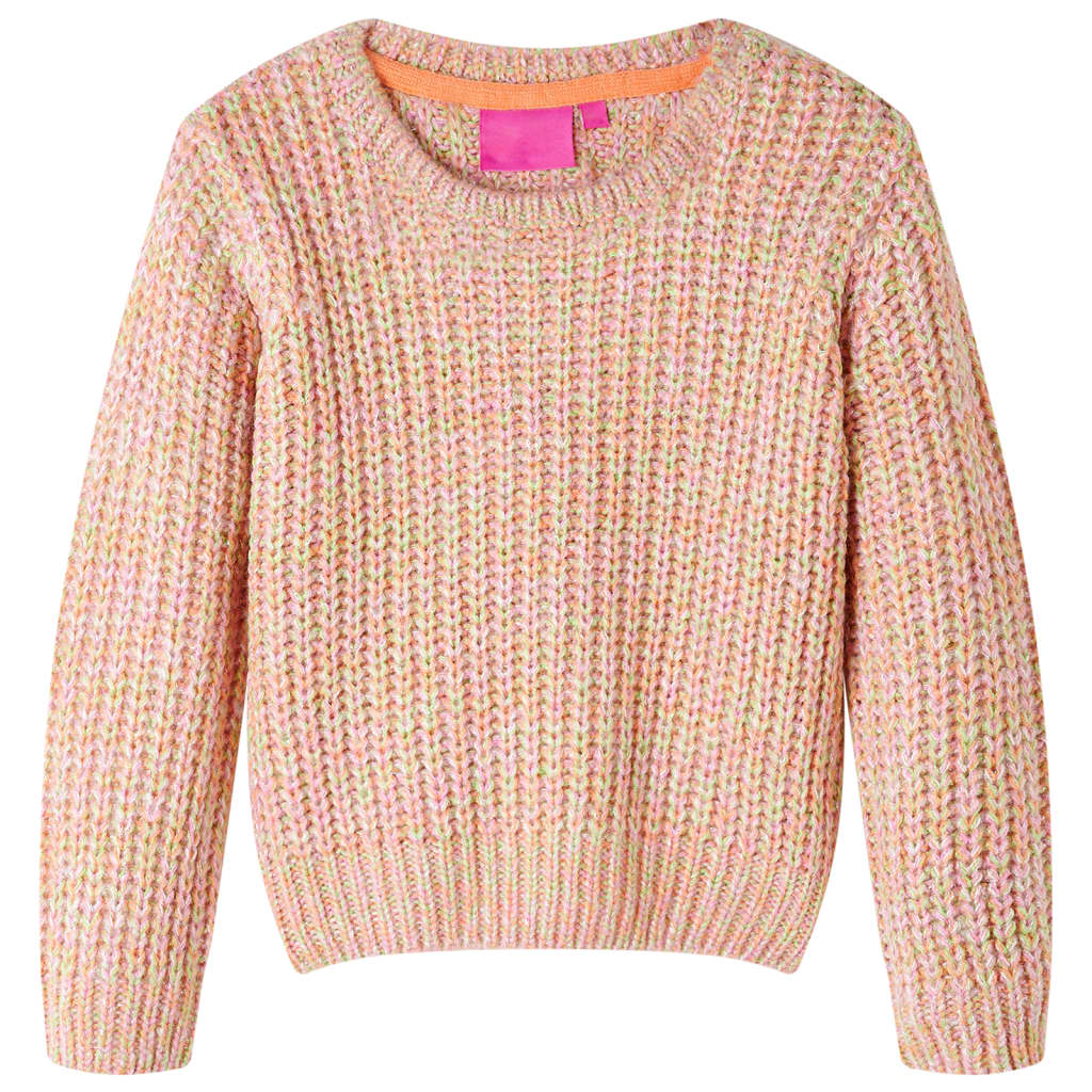 Vidaxl Kinderpullover gestrickt 140 weiches Rosa
