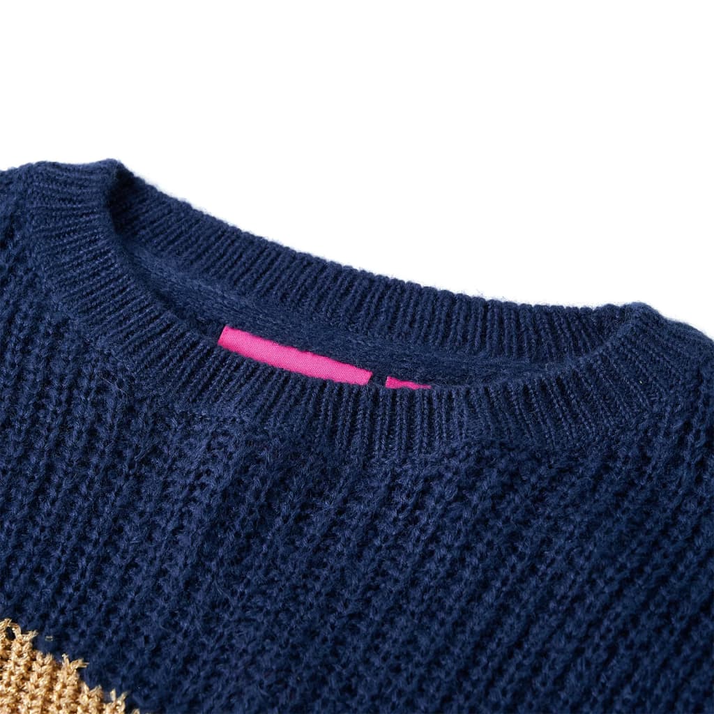 Vidaxl Kinderpullover gestrickt 92 Marineblau