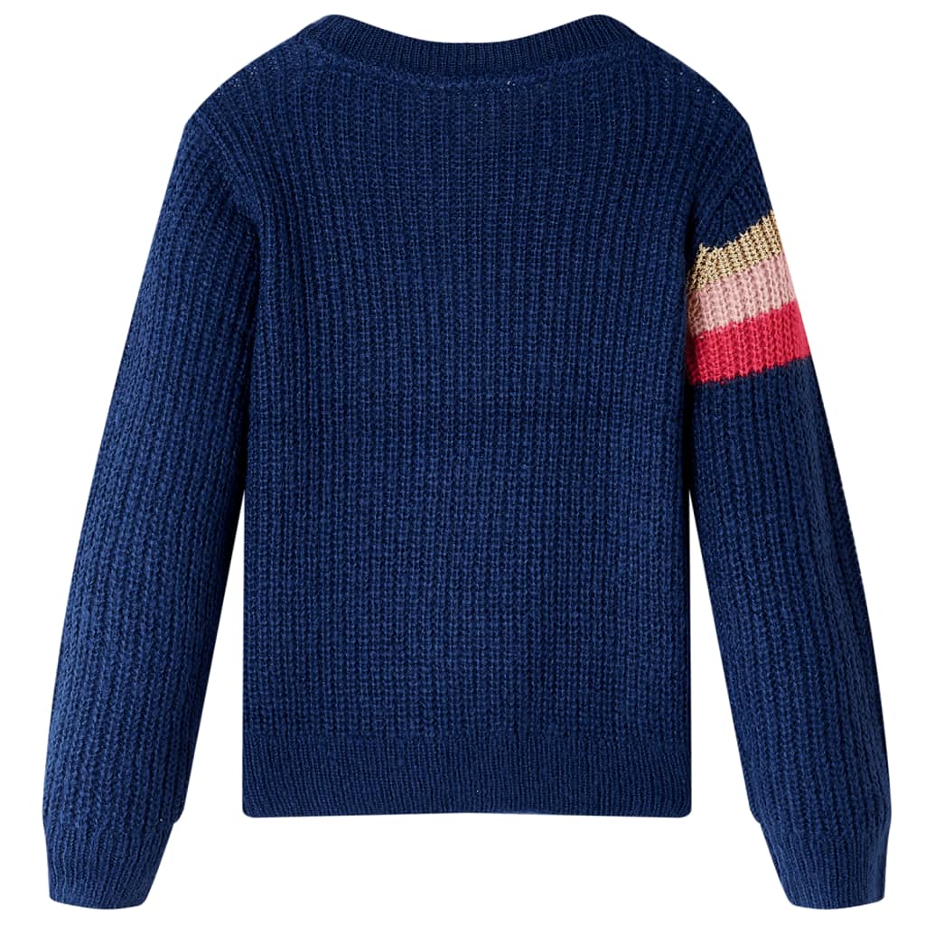 Vidaxl Kinderpullover gestrickt 128 Marineblau
