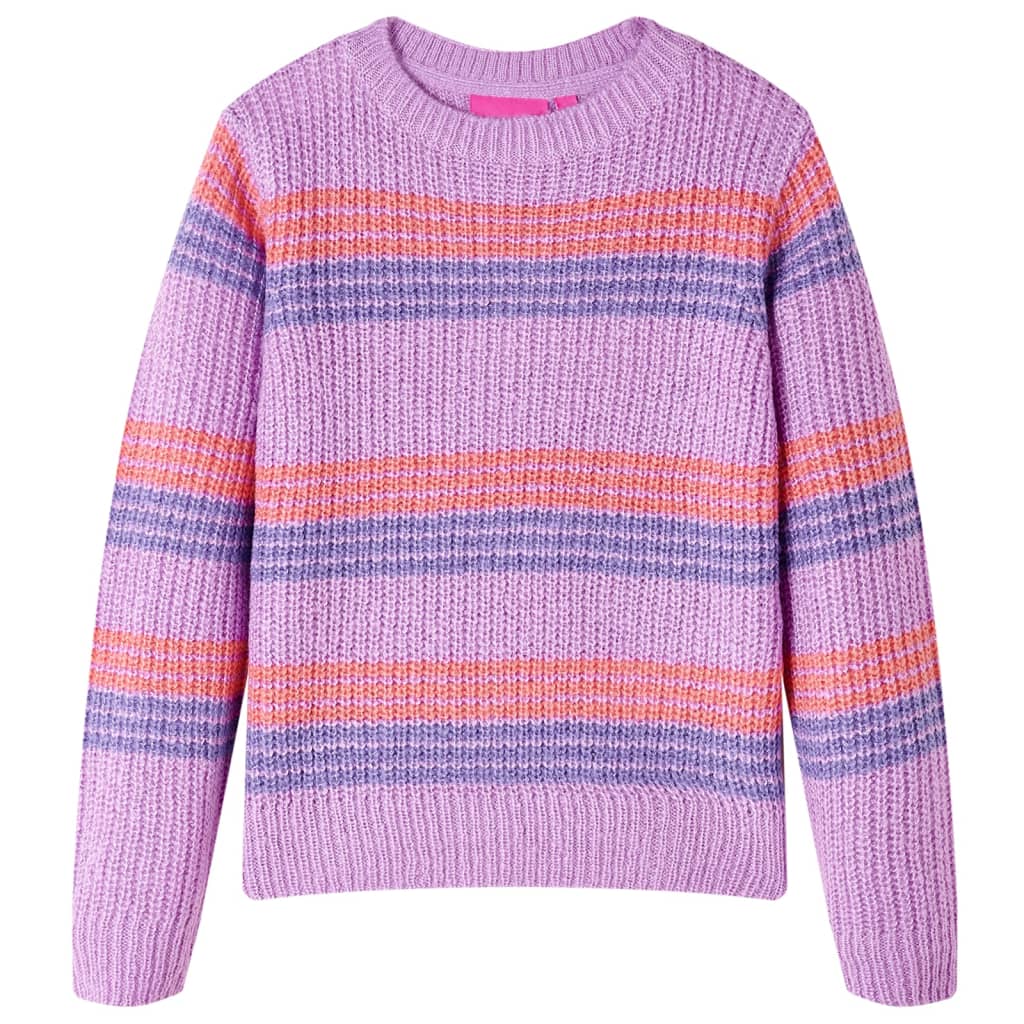 Vidaxl Kinderpullover mit Streifen 92 Lila und Pink gestrickt