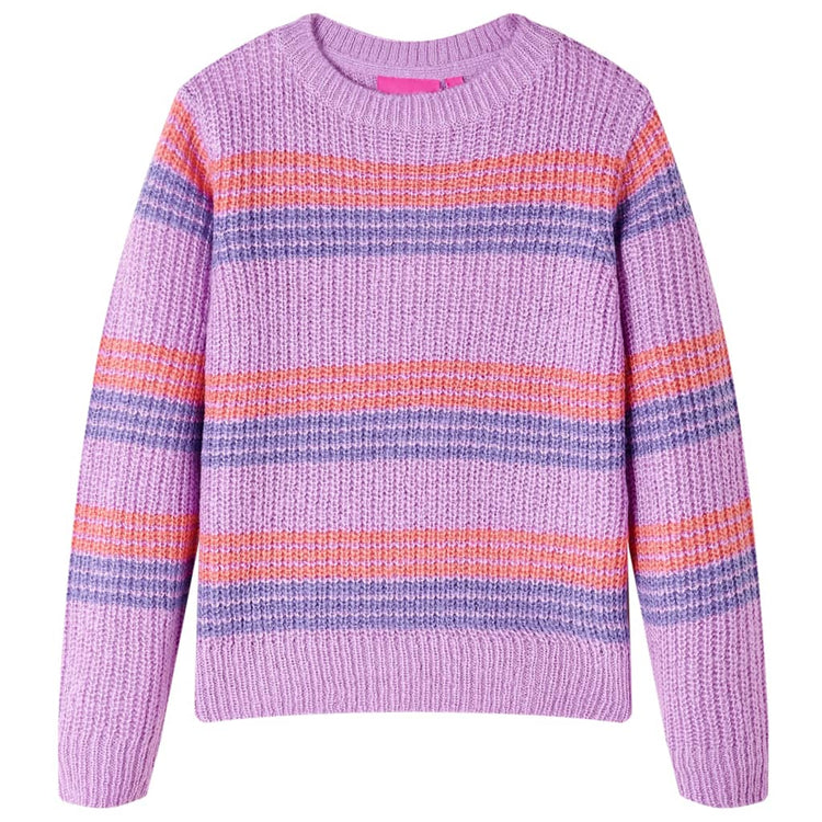 Vidaxl Kinderpullover mit Streifen 92 Lila und Pink gestrickt